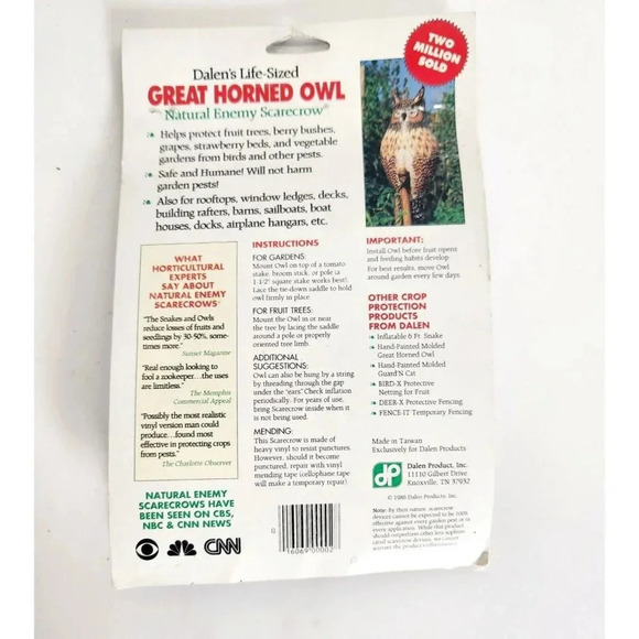 Gardeneer Great Horned Owl Inflatable Garden Scarecrow Dalen NEW - Picture 2 of 3